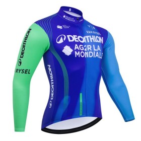 Maglia 2025 Decathlon Ag2r Manica Lunga Blu